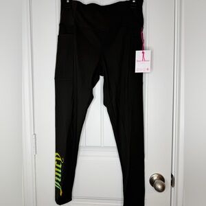 Juicy Couture Sport yoga Pocket Logo Leggings ankle black M high waist